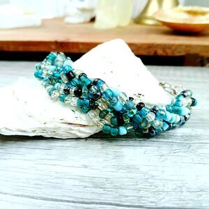 Chunky Boho Chic Braided Bracelet, Statement Jewelry, Teal, 9"